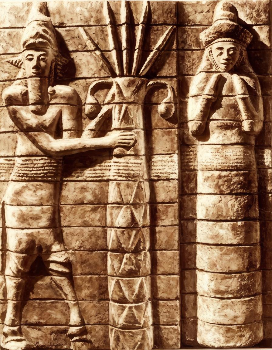 Фрагмент фриза храма Иншушинака в Сузах, XII в. до н. э. (Лувр)
